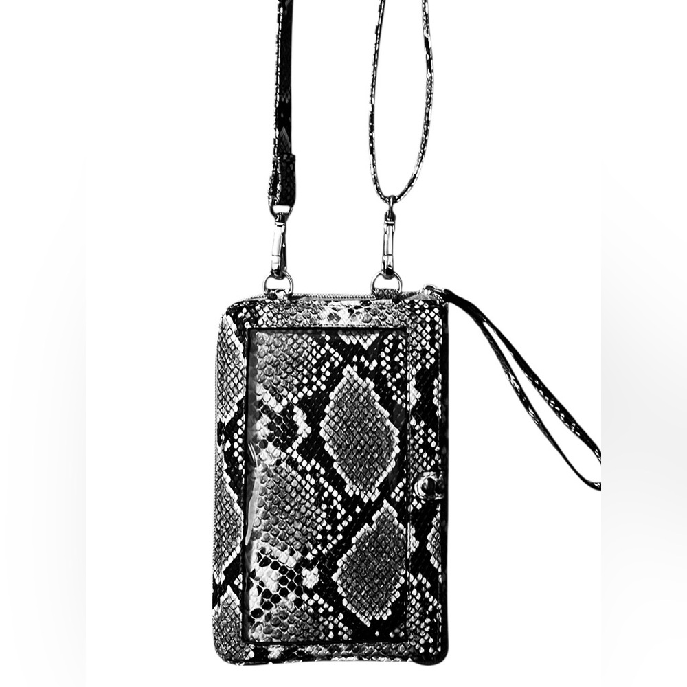 G.I.L.I  Black and White Snakeskin Crossbody Bag